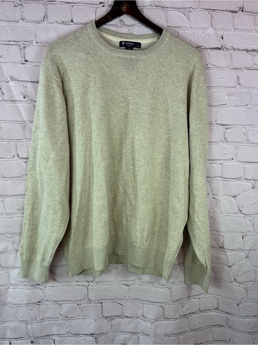 Cremieux classic Crewneck cotton Sweater Beige mens XXL neutral classic office